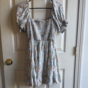 Floral Dress with Puff Sleeves